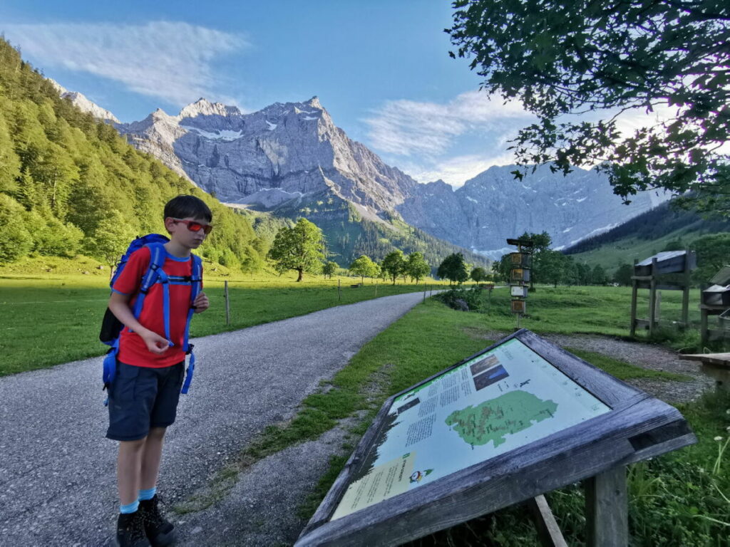 Am Ahornboden mit Kindern unterwegs