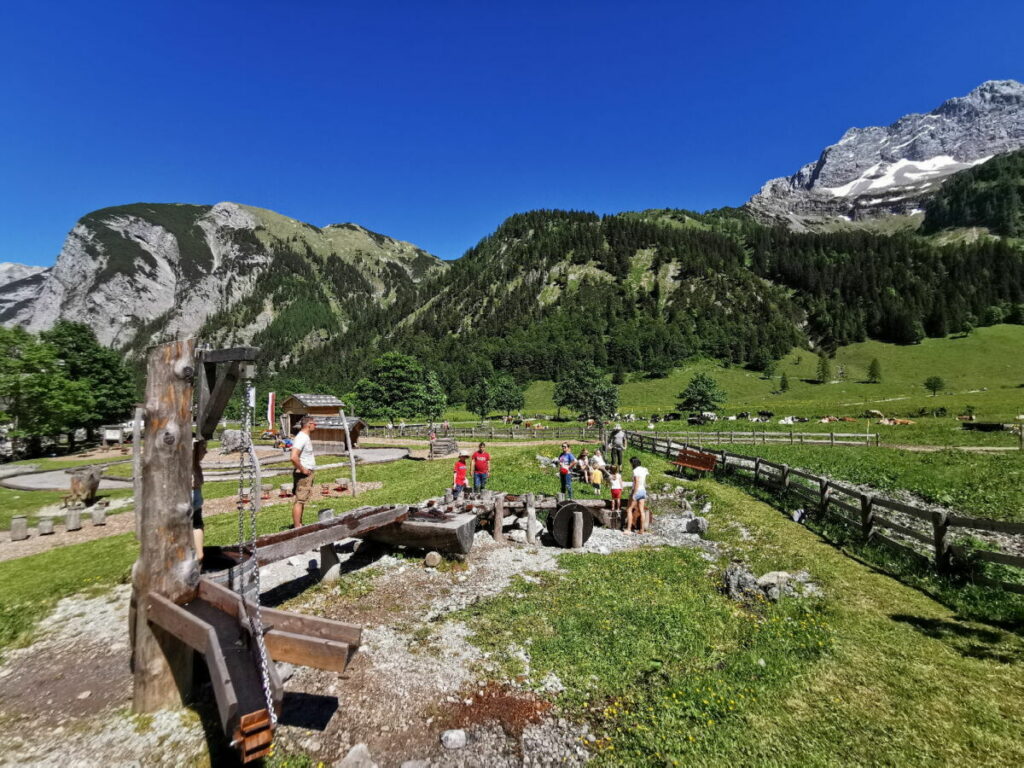 Das ist der Wasserspielplatz der Eng Alm